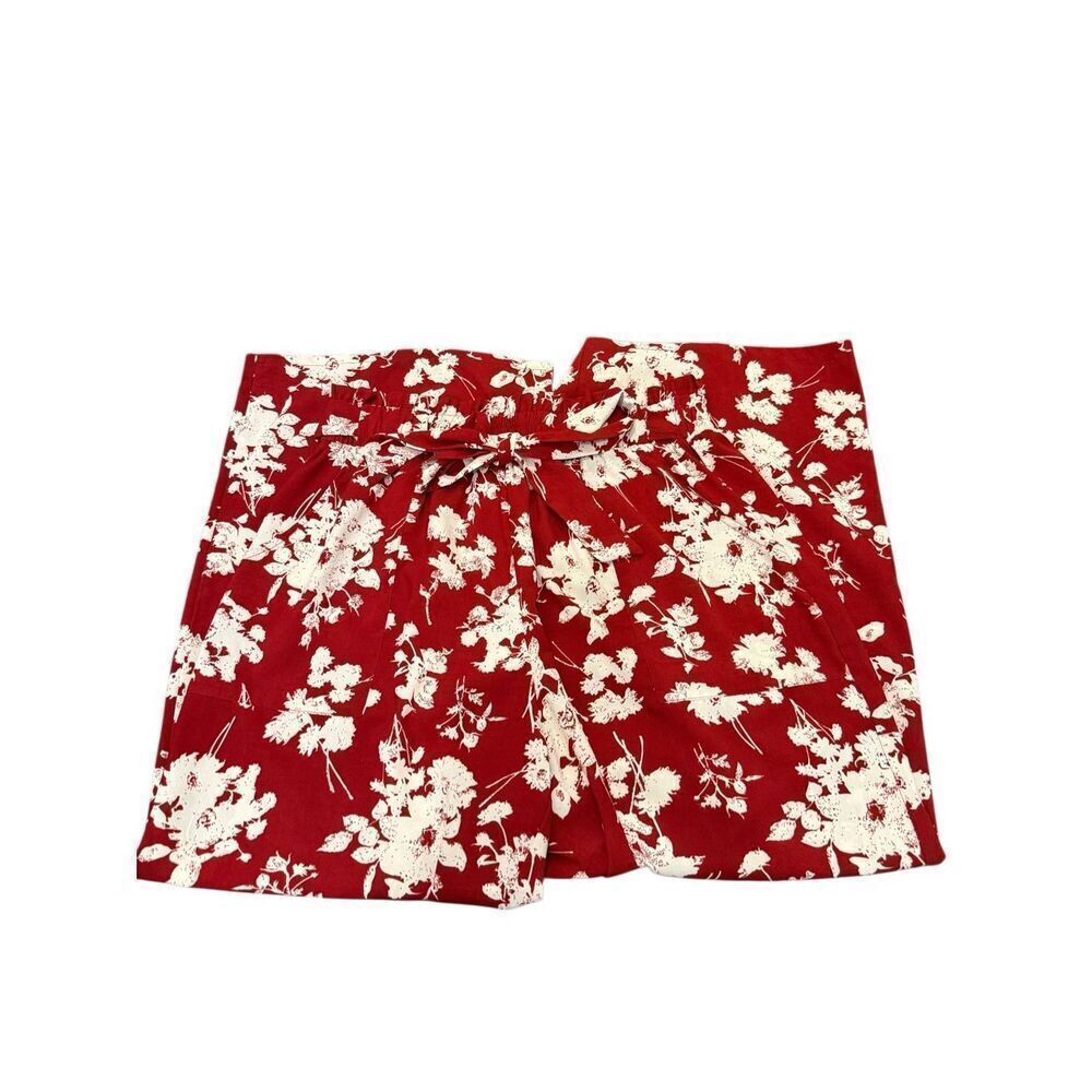 Olrik Flowy Red and Cream Floral Pants- size XL